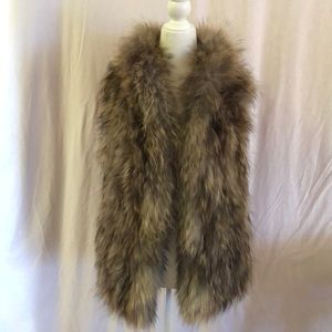 SOLD Hooded Knitted Fin Raccoon Vest